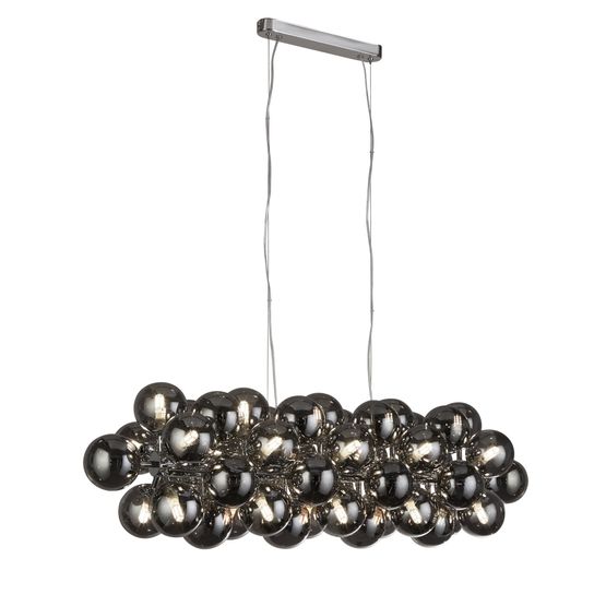 Berry 25Lt Bar Pendant - Chrome Metal &amp; Smoked Glass