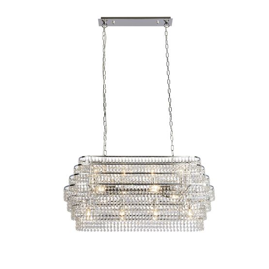 Rene 12Lt Ceiling Pendant - Chrome &amp; Crystal