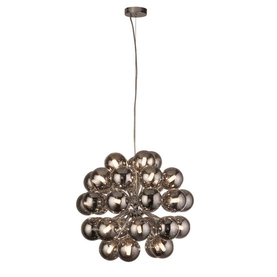 Berry 27Lt Pendant - Chrome Metal &amp; Smoked Glass