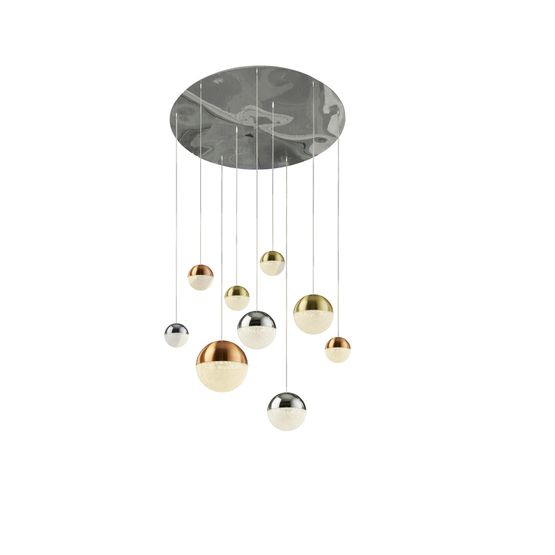 Planets 7Lt Multi-Drop - Copper, Chrome &amp; Satin Brass