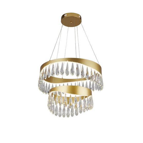 Jewel 2 Tier Pendant - Gold &amp; Crystal