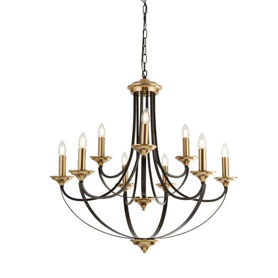 Belfry 9Lt Pendant - Dark Bronze &amp; Brown Metal