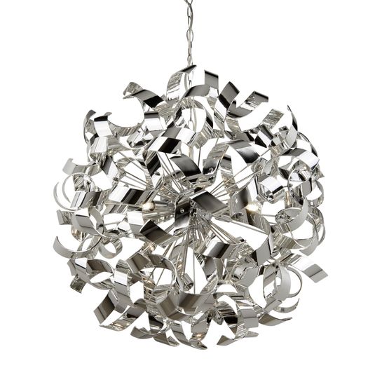 Curls 6Lt Pendant - Chrome Metal