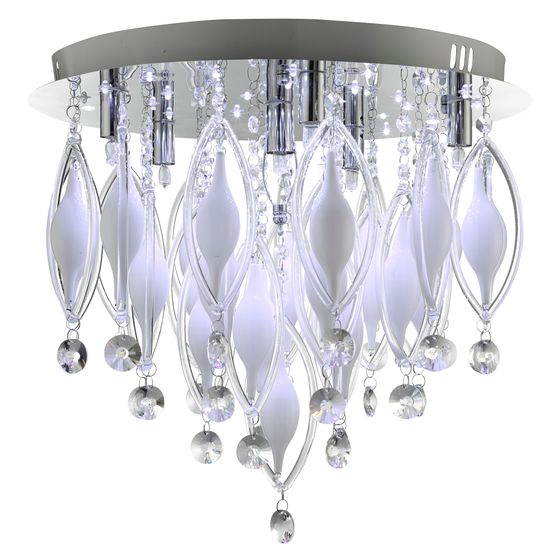 Spindle 6Lt LED Remote Control Flush - Chrome &amp; Glass