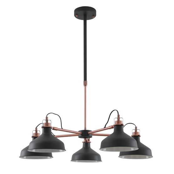 Bronx Telescopic 5 Light, 5 x E27, Graphite/Copper/White