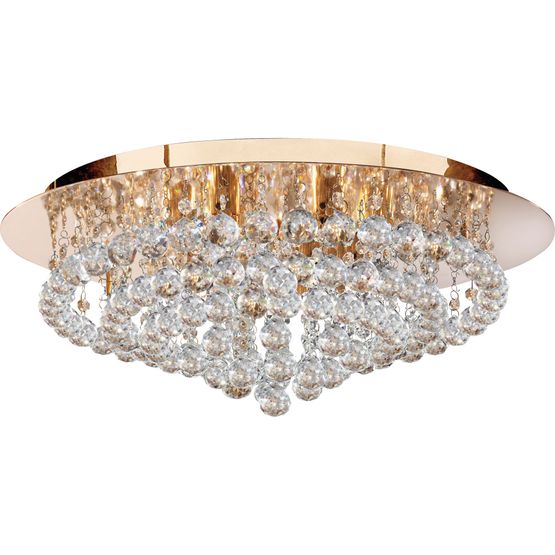 Hanna 8Lt Flush - Gold Metal &amp; Clear Crystal