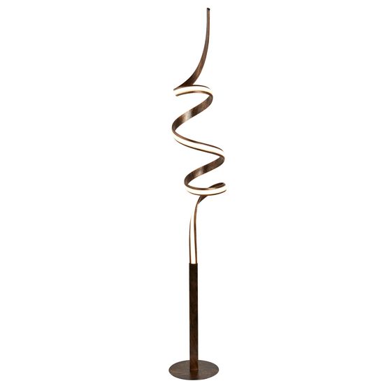 Ribbon LED Twist Floor Lamp - Rustic Black/Gold Metal &amp; Opal