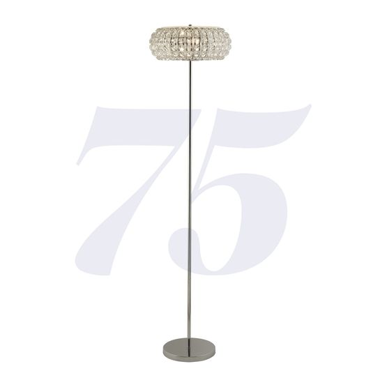 Marylin 3LT Floor Lamp - Chrome, Crystal Glass &amp; Sand