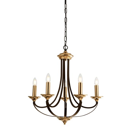Belfry 5Lt Pendant - Dark Bronze &amp; Brown Metal