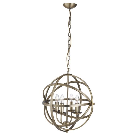 Orbit 4Lt Pendant - Antique Brass Metal