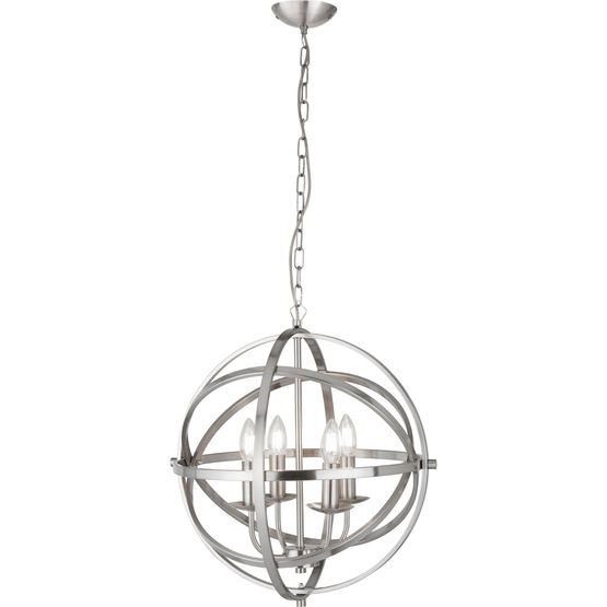 Orbit 4Lt Pendant - Satin Silver Metal