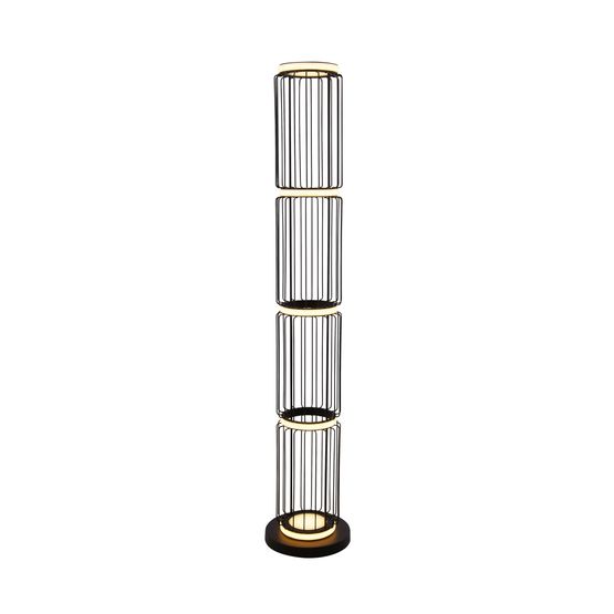 Circolo Cage Floor Lamp - Black Metal &amp; White Silicon