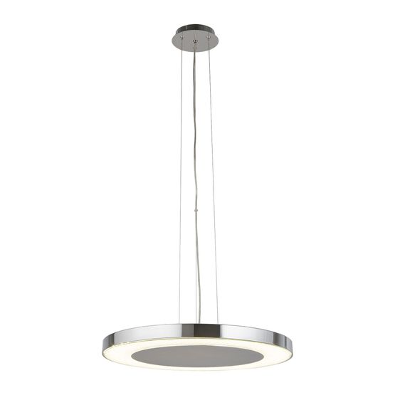Lexi Pendant - Chrome Metal &amp; Crushed Ice Effect Glass