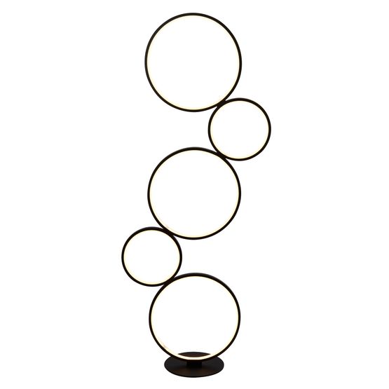 Cirque 5Lt Ring Floor Lamp - Black Metal