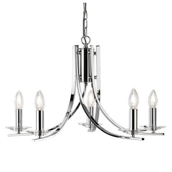 Ascona 5Lt Pendant - Chrome Metal &amp; Glass