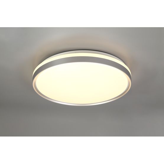 Kara Ceiling 48cm, 1 x 36W LED 3 Step-Dimmable, 3000K, 1575lm, IP44, Silver/White Acrylic,
