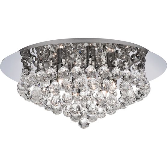 Hanna 6Lt Flush - Chrome Metal &amp; Clear Crystal