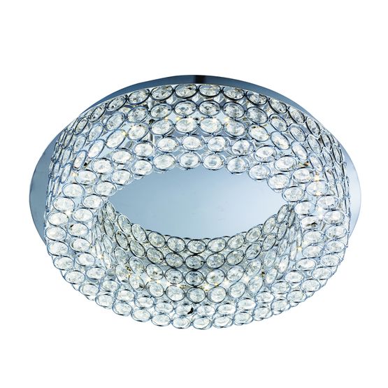 Vesta Flush - Chrome Metal &amp; Crystal