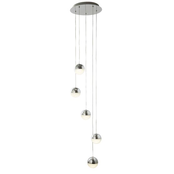 Marbles LED 5Lt Multi - Drop - Chrome, Crushed Ice Shade