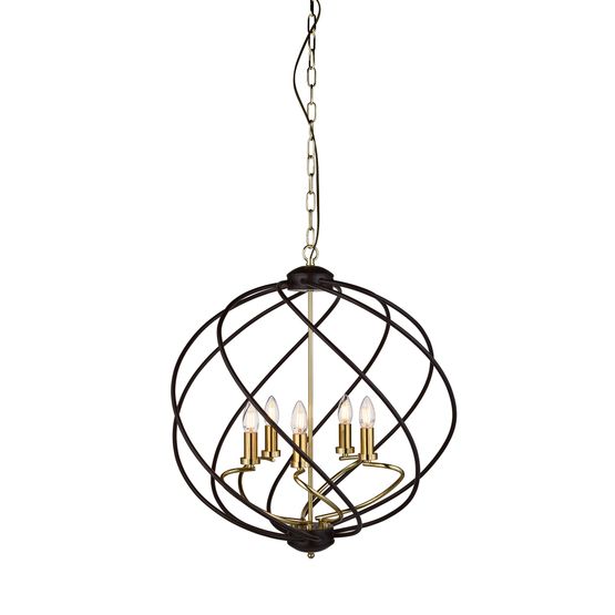 Flow 5Lt Pendant - Black Metal &amp; Bronze