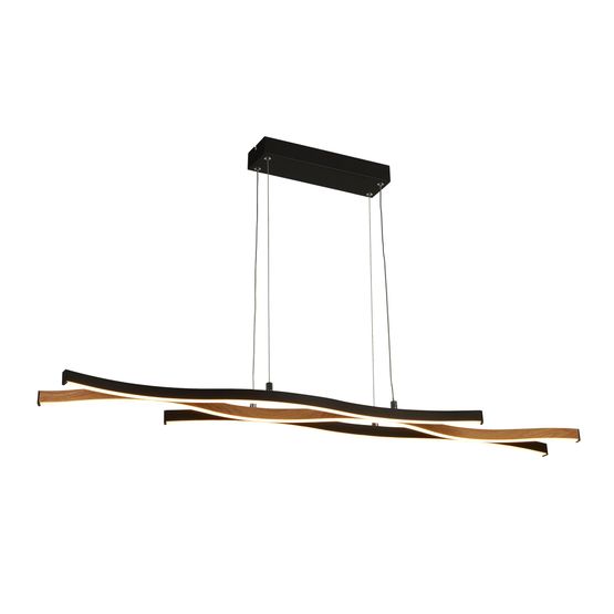 Bloom Pendant - Black Metal &amp; Wood Effect