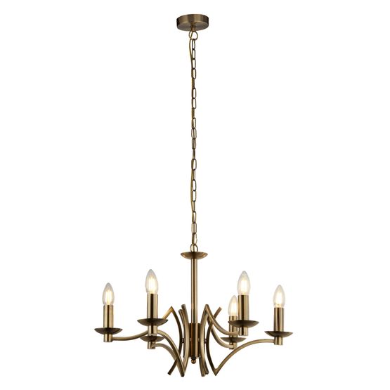 Ascot 6Lt Pendant - Antique Brass Metal