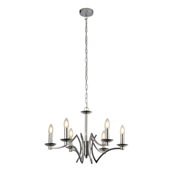 Ascot 6Lt Pendant- Chrome Metal