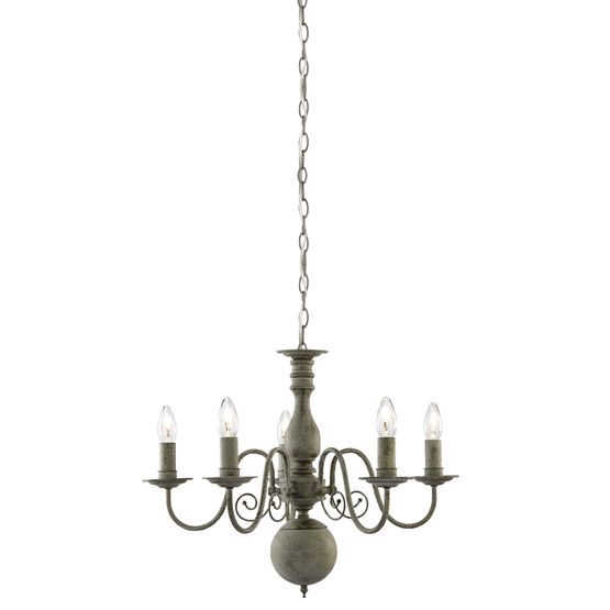 Greythorne 5Lt Pendant - Textured Grey Metal
