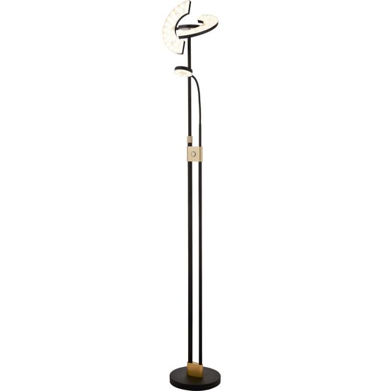 Gio Floor Lamp - Black &amp; Satin Brass Metal