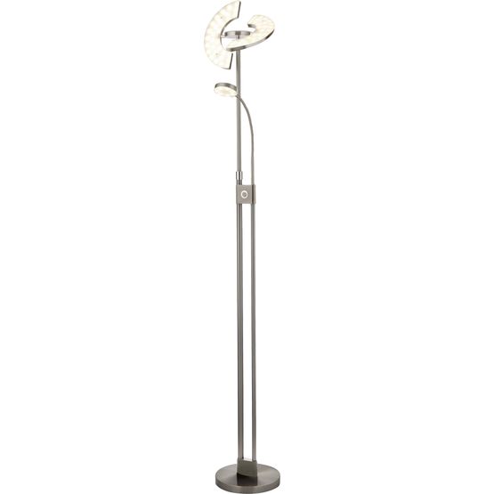 Gio Floor Lamp - Satin Nickel &amp; Chrome Metal
