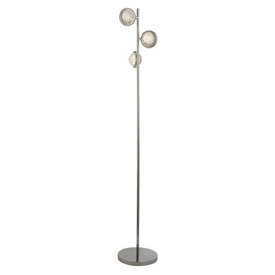 Quartz 3Lt Floor Lamp - Chrome &amp; Bubble Glass