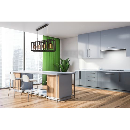 Plaza 4Lt Pendant - Matt Black Metal