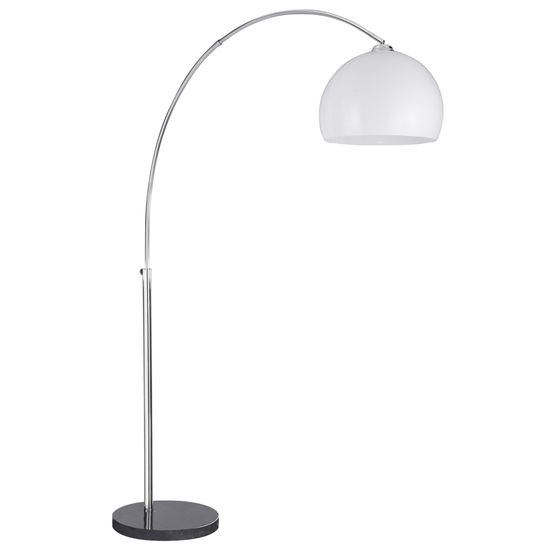 Arcs Floor Lamp - Chrome, Black Marble Base &amp; White Shade
