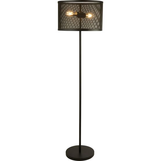 Fishnet 2Lt Floor Lamp - Matt Black Metal &amp; Mesh Shade