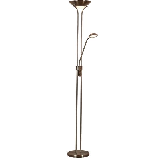 Mother &amp; Child Floor Lamp - Antique Brass Metal &amp; Glass