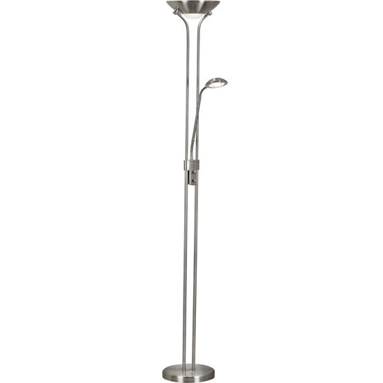 Mother &amp; Child Floor Lamp - Satin Silver Metal &amp; Glass