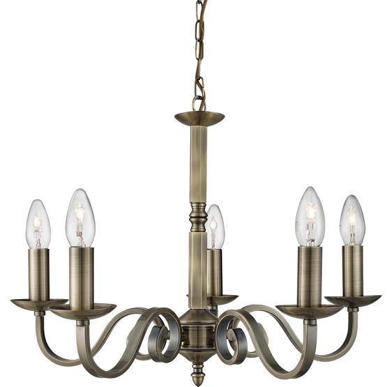 Richmond 5Lt Pendant - Antique Brass Metal