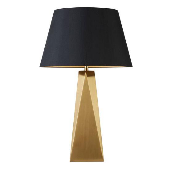 Maldon Table Lamp - Gold Metal &amp; Black Shade with Gold Inner