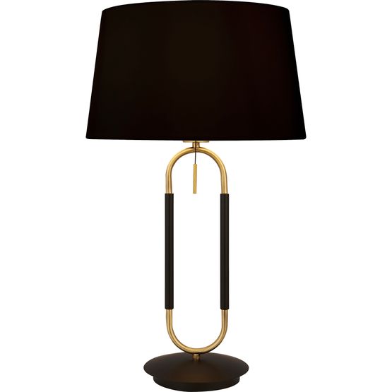 Jazz Table Lamp - Black, Satin Brass Metal &amp; Black Velvet