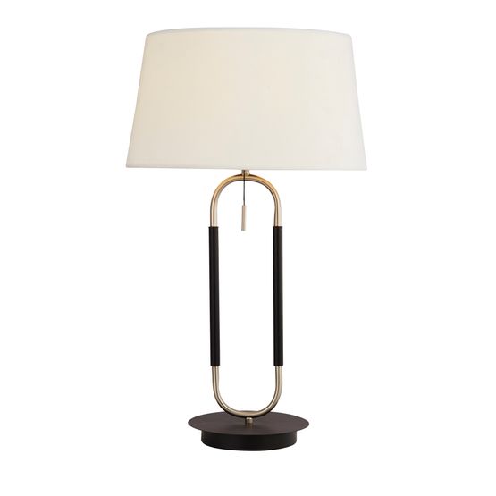 Jazz Table Lamp - Black, Satin Silver Metal &amp; White Velvet