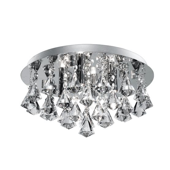 Hanna 4Lt Flush - Chrome Metal &amp; Clear Crystal