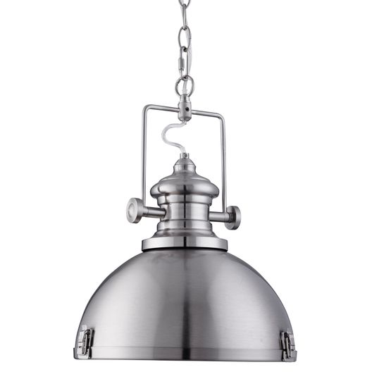 Louisiana Pendant - Satin Silver Metal &amp; Clear Lens