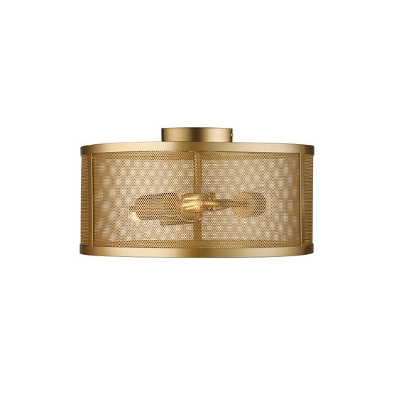 Fishnet 3Lt Flush - Matt Gold Metal &amp; Mesh Shade