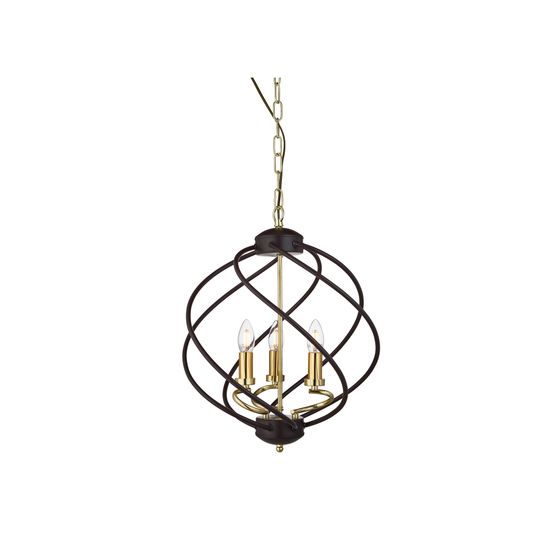 Flow 3Lt Pendant - Black Metal &amp; Bronze