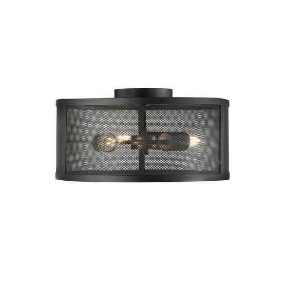Fishnet 3Lt Flush - Matt Black Metal &amp; Mesh Shade