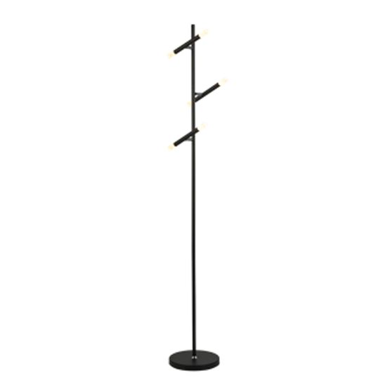 Wands 3Lt LED Floor Lamp - Black Metal &amp; Acrylic