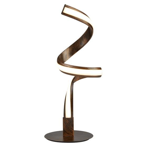 Ribbon LED Twist Table Lamp - Rustic Black/Gold Metal &amp; Opal
