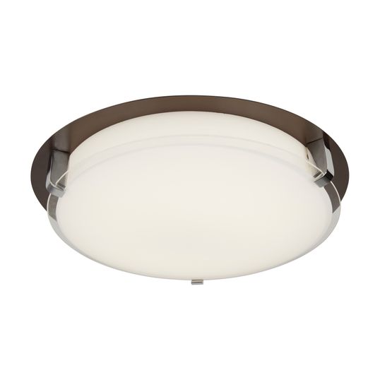 Edinburgh LED Flush - Brown Metal &amp; Opal Glass