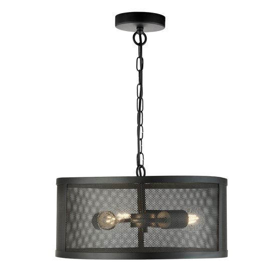 Fishnet 3Lt Pendant - Matt Black Metal &amp; Mesh Shade