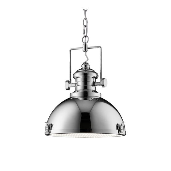 Louisiana Pendant - Chrome Metal &amp; Clear Lens